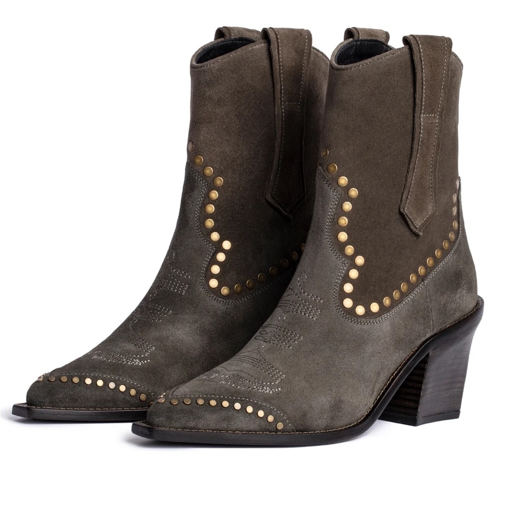 Zadig and Volitare Cara High Suede | Kaki